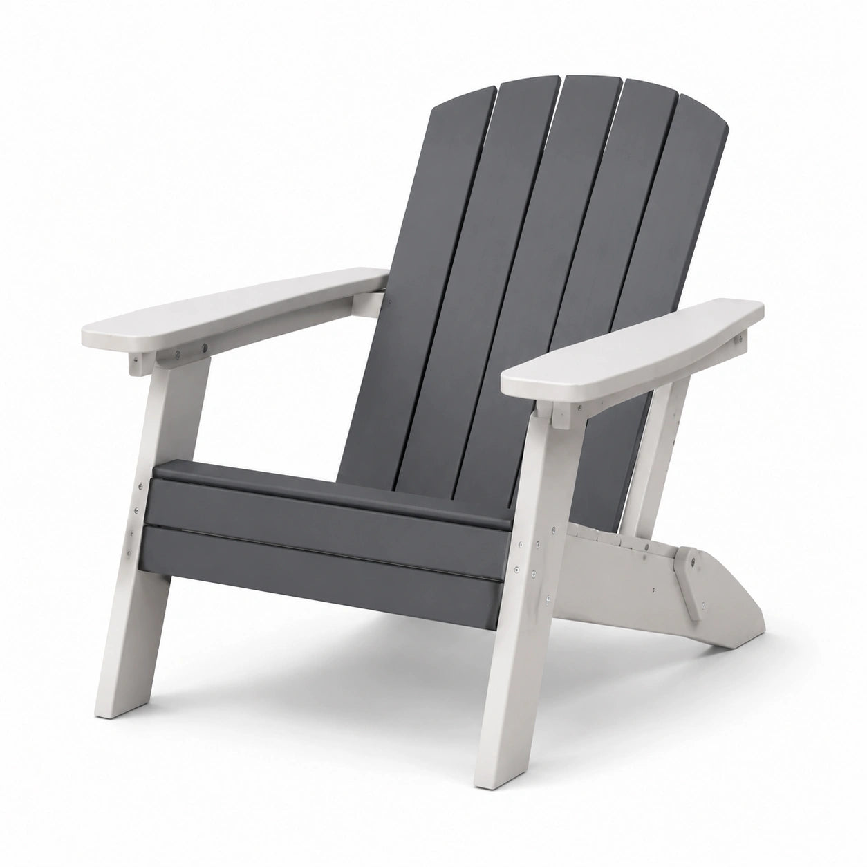 Silla Adirondack de Plástico Compuesto Gris y Blanco