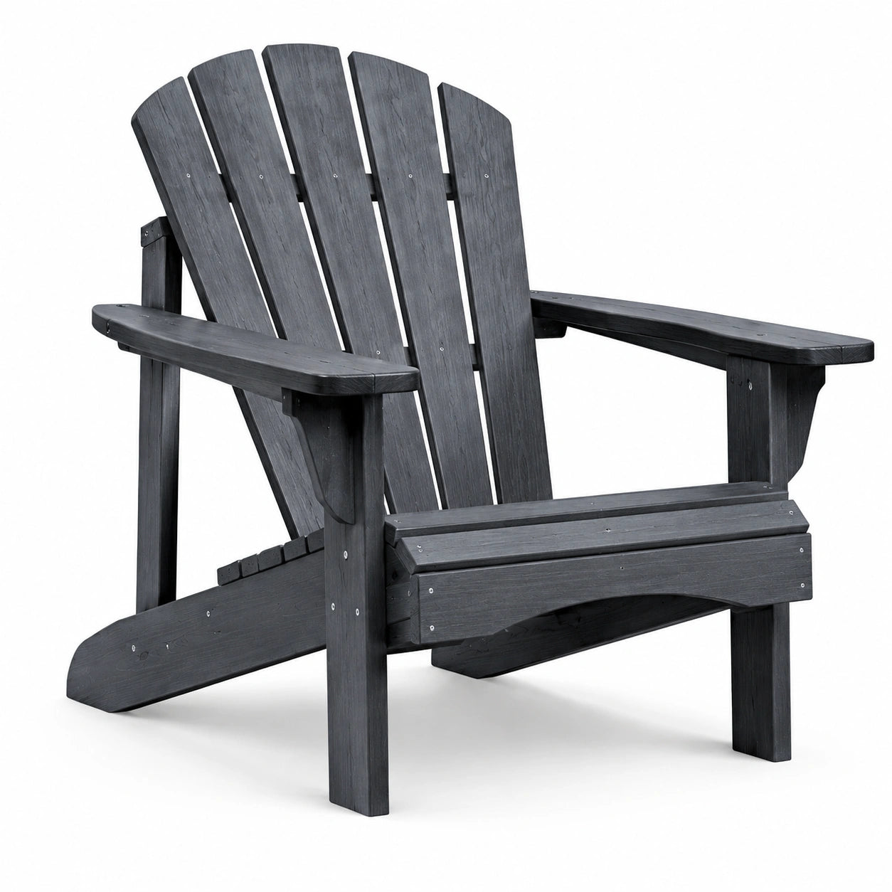 Silla Adirondack de Madera Negra para Exterior