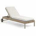Tumbona de exterior de aluminio y tela beige con respaldo ajustable
