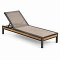 Tumbona de aluminio, textilene y madera 200x70x30 cm beige