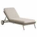 Tumbona de aluminio con cojín ajustable y ruedas beige