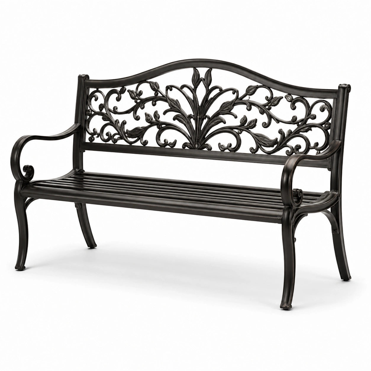 Banco de jardín de metal 125cm negro