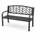 Banco de acero negro para exterior 127x60x85cm