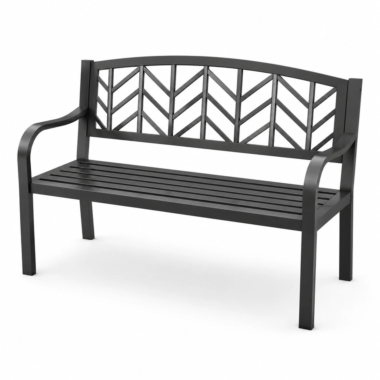 Banco de acero negro para exterior 127x60x85cm