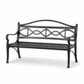 Banco de jardín de metal negro 128x60x80 cm