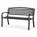 Banco de acero para exterior negro 125 cm