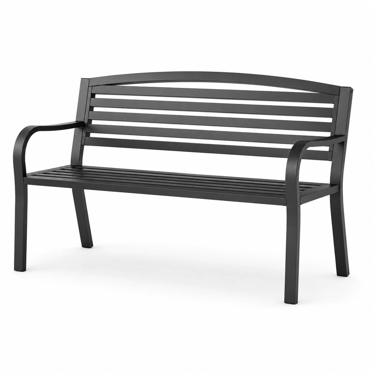 Banco de acero para exterior negro 125 cm