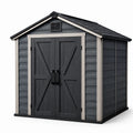 Cobertizo de jardín de polietileno HD 185x152x226 cm gris oscuro