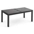 Mesa de comedor de jardín aluminio y madera negra 200x100x74 cm